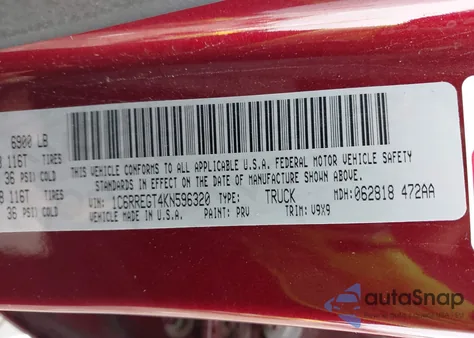 2019 Ram 1500 Tradesman 4X2 5'7 Box from USA, damaged, VIN 1C6RREGT4KN596320